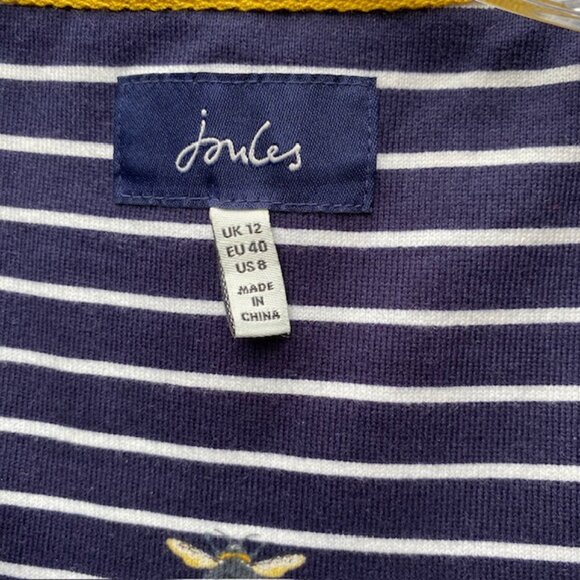 Joules Size 8 Knit dress with bees in navy and white - Picture 4 of 4